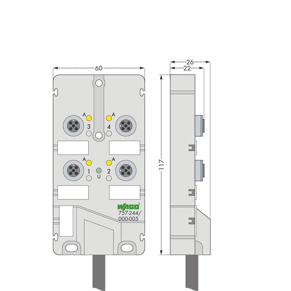 M12 sensor/actuator box;4-way;4-pole; image 2