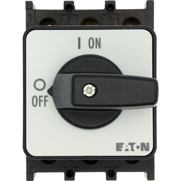 On-Off switch, P1, 25 A, flush mounting, 3 pole, with black thumb grip and front plate image 3