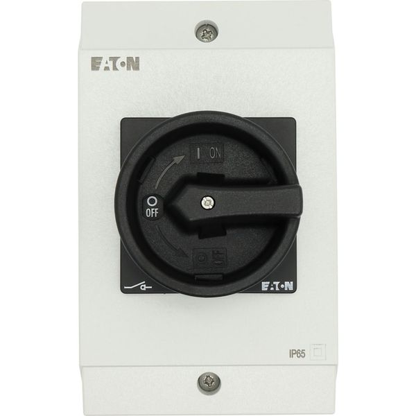 Safety switch, P1, 25 A, 3 pole, 1 N/O, 1 N/C, STOP function, With black rotary handle and locking ring, Lockable in position 0 with cover interlock, image 58