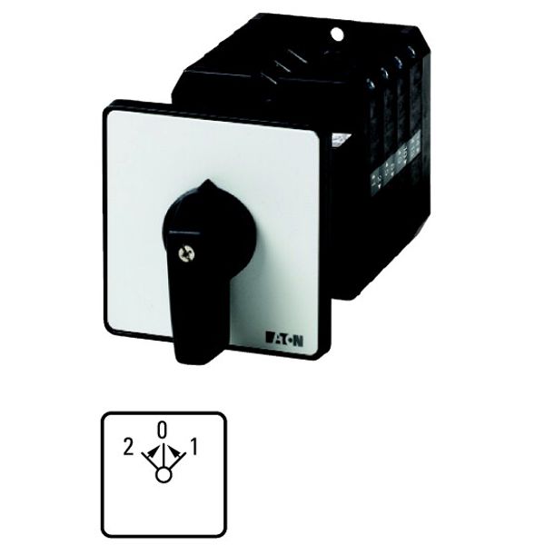 Reversing switches, T5B, 63 A, rear mounting, 3 contact unit(s), Contacts: 5, 45 °, momentary, With 0 (Off) position, with spring-return from both dir image 1