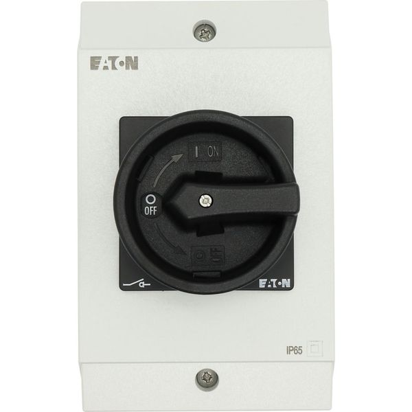 Main switch, T3, 32 A, surface mounting, 3 contact unit(s), 3 pole + N, 1 N/O, 1 N/C, STOP function, With black rotary handle and locking ring, Lockab image 22