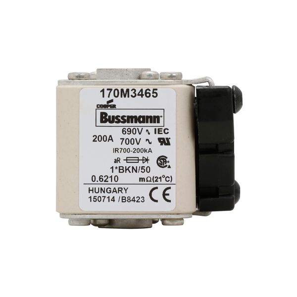 Fuse-link, high speed, 200 A, AC 690 V, compact size 1, aR, IEC, UL, single indicator image 9