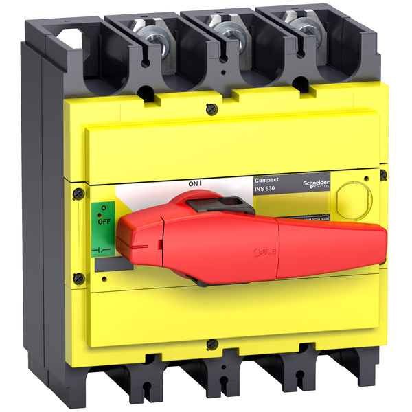 switch disconnector, Compact INS500 , 500 A, with red rotary handle and yellow front, 3 poles image 5