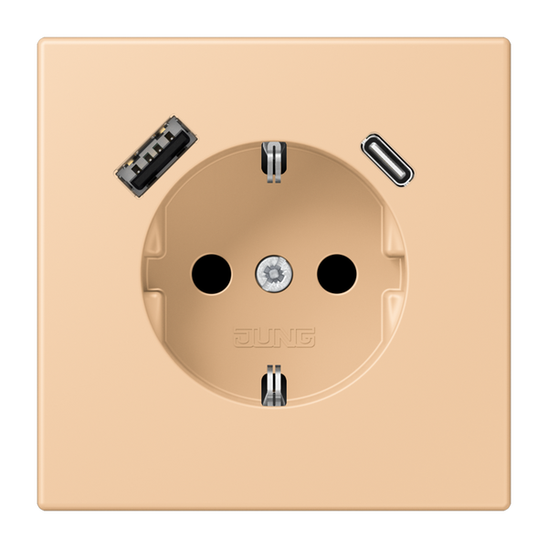 SCHUKO socket with USB charger LC32122 LC1520-15CA237 image 1