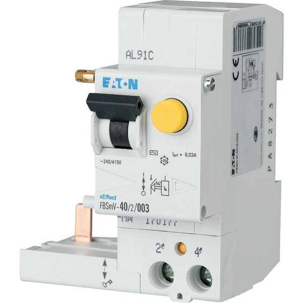 Residual-current circuit breaker trip block for FAZ, 40A, 2p, 100mA, type AC image 2