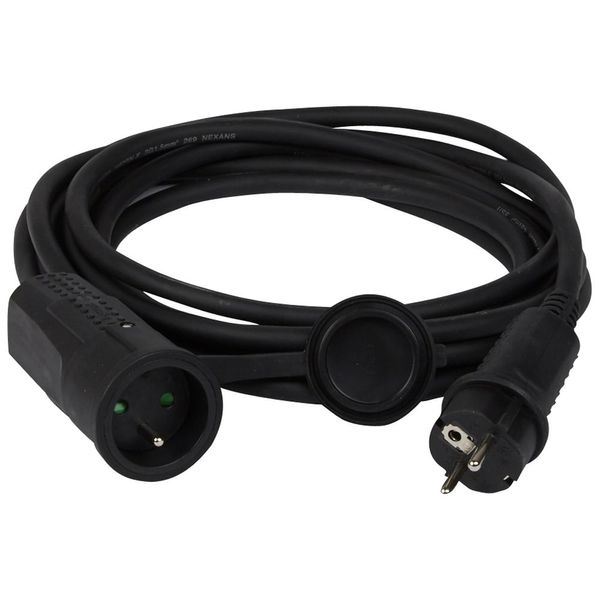 2P+E 16A IP44 IK08 extension cord with ergonomic rubber extender and 5m cable image 1