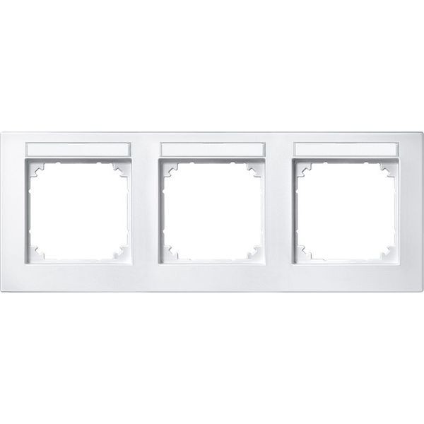 M-PLAN frame, can be labeled three times, horizontal installation, polar white image 1