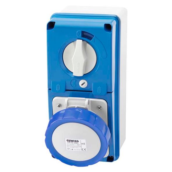 VERTICAL FIXED INTERLOCKED SOCKET OUTLET - WITH BOTTOM - WITH FUSE-HOLDER BASE - 2P+E 32A 200-250V - 50/60HZ 6H - IP67 image 2