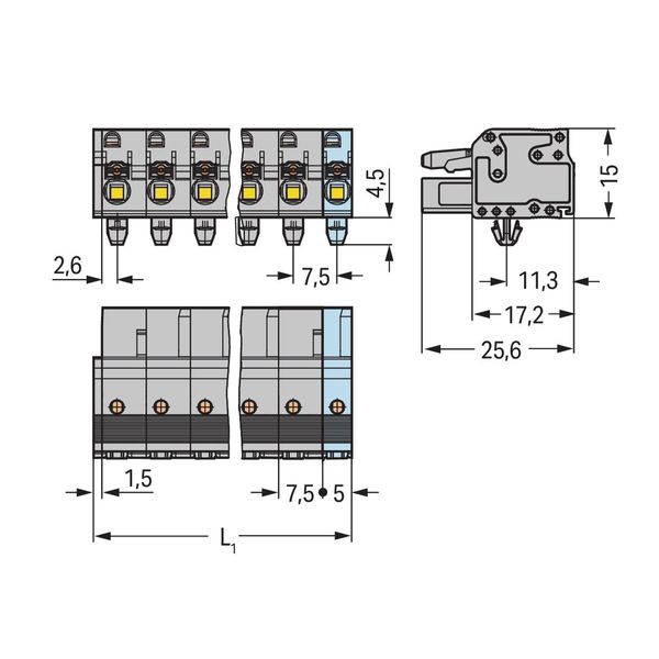 2231-205/008-000 1-conductor female connector; push-button; Push-in CAGE CLAMP® image 2