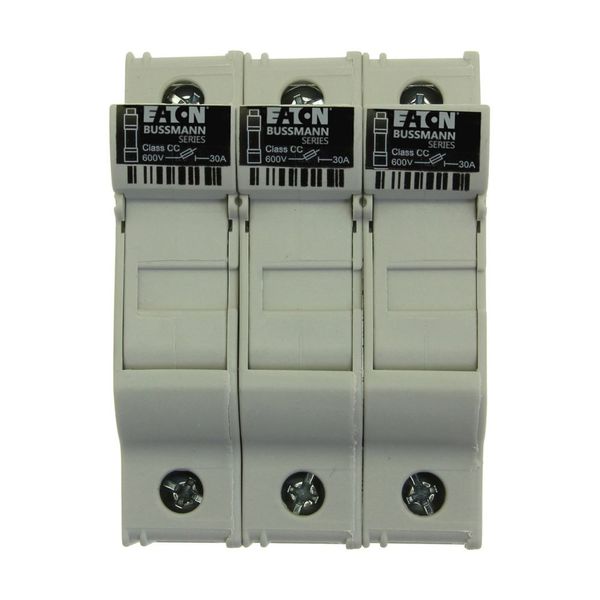 Fuse-holder, LV, 30 A, AC 600 V, 10 x 38 mm, CC, 3P, UL, DIN rail mount image 13