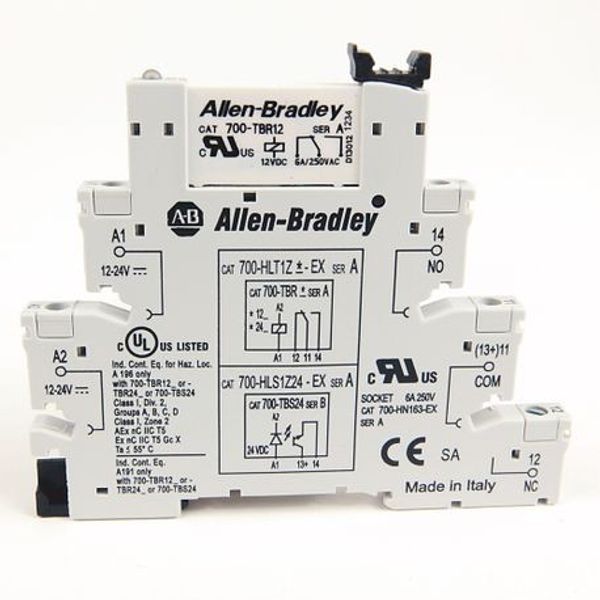 Allen-Bradley, 700-HL Electromechanical Relay Output, SPDT (1 C/O), w/ Screw Terminals, 24V DC, with Hazardous Location Certification, Touch Safe Terminal Construction image 1