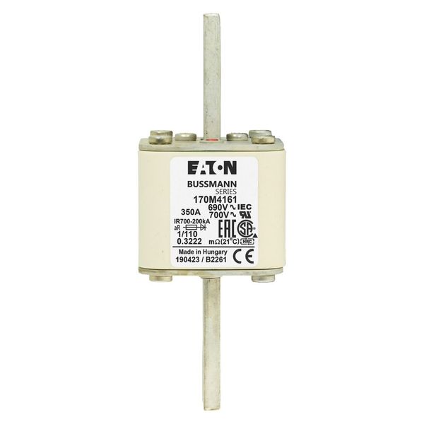 Fuse-link, high speed, 350 A, AC 690 V, DIN 1, 53 x 66 x 138 mm, aR, DIN, IEC, single indicator image 7