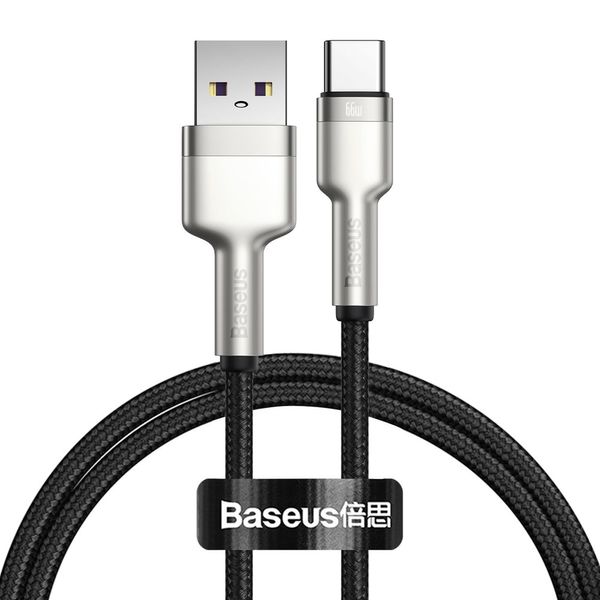 Cable USB A plug - USB C plug 1.0m black 66W Cafule BASEUS image 1