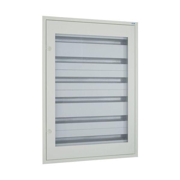 Complete flush-mounted flat distribution board with window, white, 33 SU per row, 6 rows, type C image 7