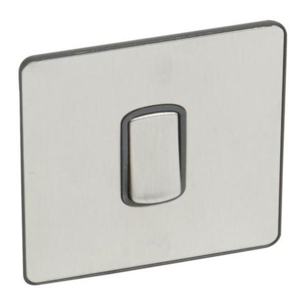 Synergy™ Sleek - 1 gang intermediate switch - 10AX- Brushed Stainless steel image 1