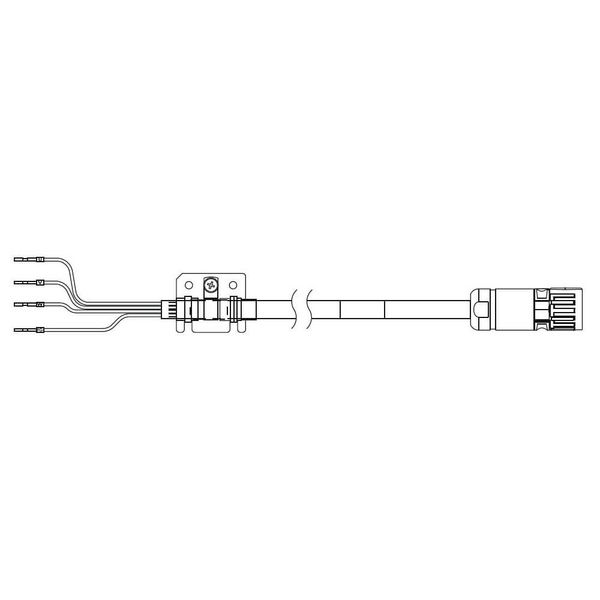 1S series servo motor power cable, 20 m, non braked, 400 V: 4 kW to 5. image 3