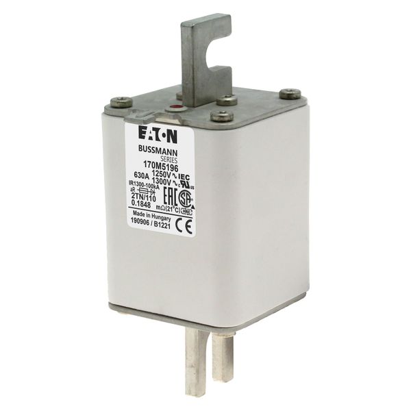 Fuse-link, high speed, 630 A, AC 1250 V, size 2, 61 x 75 x 138 mm, aR, DIN, IEC, type T indicator image 5