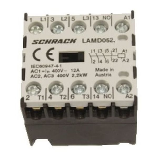 Micro Contactor 3NO+1NC, 2,2kW, 5A, 24VDC image 1