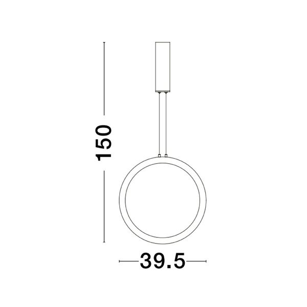 Triac Dimmable Sandy Black Aluminium   & Acrylic   LED 26 Watt 230 Volt   741Lm 3000K IP20   D: 39.5 H: 150 cm Adjustable Height image 1