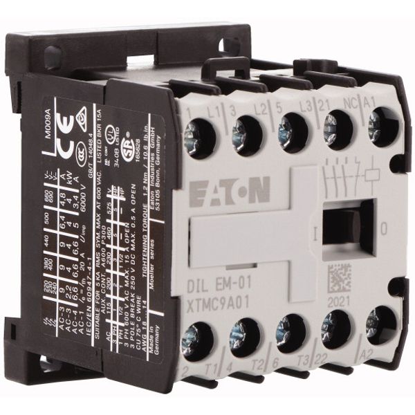 Contactor, 400 V 50 Hz, 440 V 60 Hz, 3 pole, 380 V 400 V, 4 kW, Contacts N/C = Normally closed= 1 NC, Screw terminals, AC operation image 4