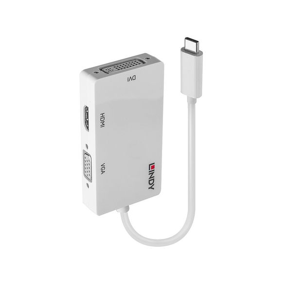 USB Type C to Triple Display Converter Connect an HDMI®, DVI or VGA display  to a single USB Type C port image 1