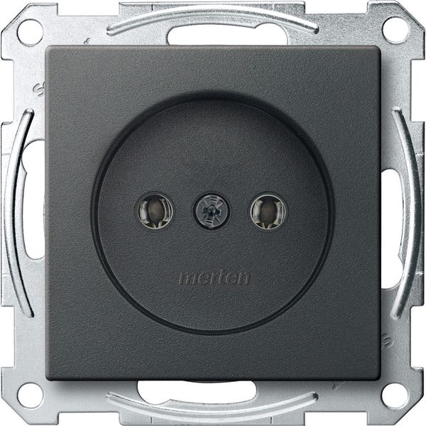 Socket-outlet without earthing contact, screw terminals, anthracite, System M image 1