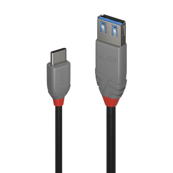 0.15m USB 3.2 Type C to A Adapter Cable, 10Gbps, Anthra Line USB Type C Male to A Female image 1