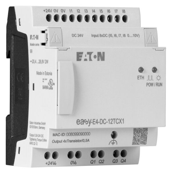 Control relays, easyE4 (expandable, Ethernet), 24 V DC, Inputs Digital: 8, of which can be used as analog: 4, screw terminal image 4