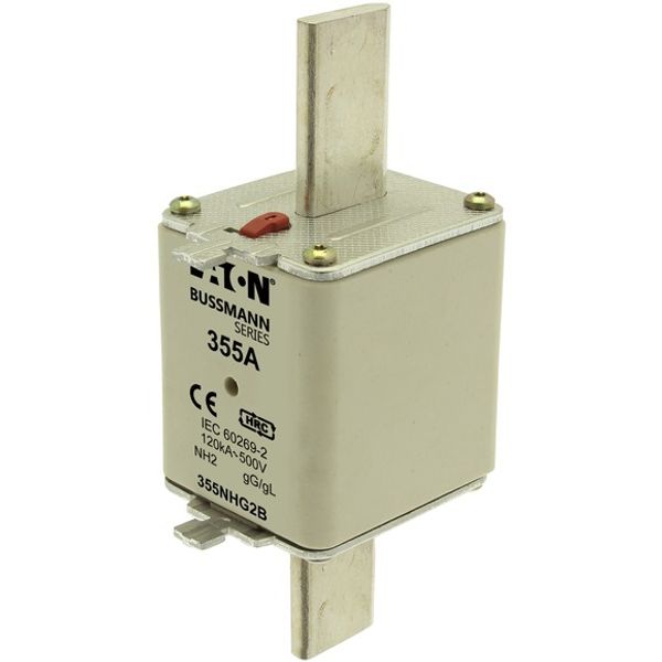 Fuse-link, LV, 355 A, AC 500 V, NH2, gL/gG, IEC, dual indicator, live gripping lugs image 3