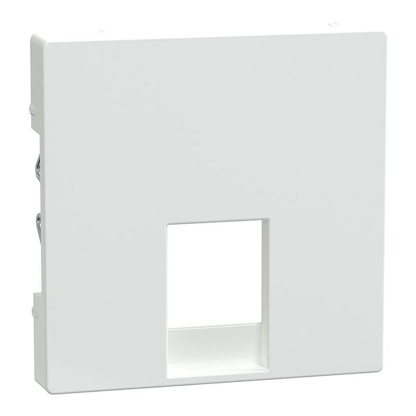 Central plate for telephone socket insert RJ11/RJ12, active white glossy, system M image 1