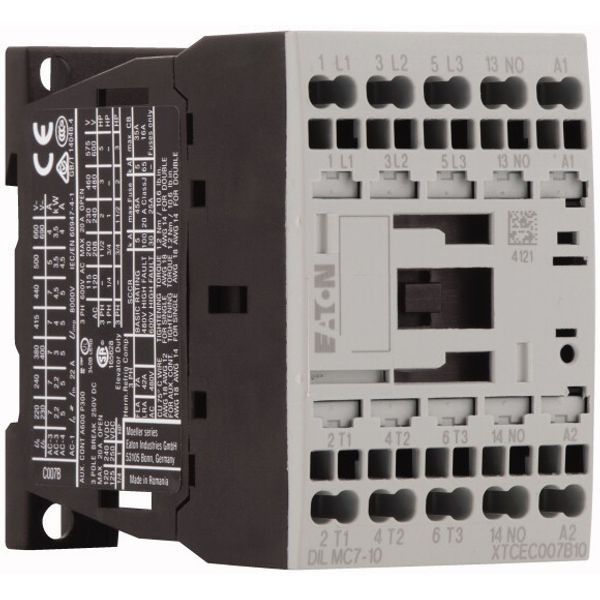 Contactor, 3 pole, 380 V 400 V 3 kW, 1 N/O, 24 V 50 Hz, AC operation, Spring-loaded terminals image 4