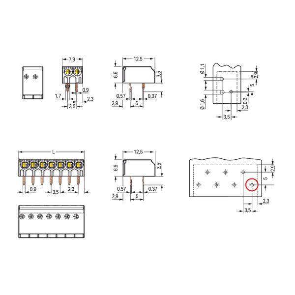 PCB terminal block 1.5 mm² Pin spacing 3.5 mm gray image 1