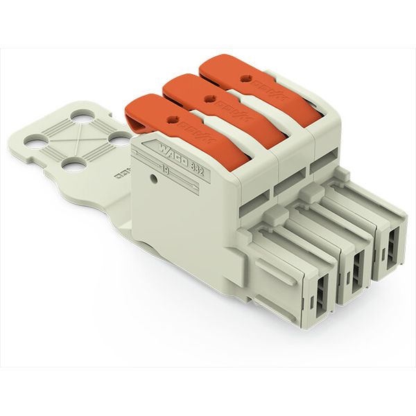 1-conductor female connector lever Push-in CAGE CLAMP® light gray image 2