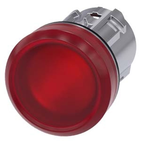 Indicator lights, 22 mm, round, metal, shiny, red, lens, smooth, with laser labeling,  3SU1051-6AA20-0AA0-Z Y15 image 1