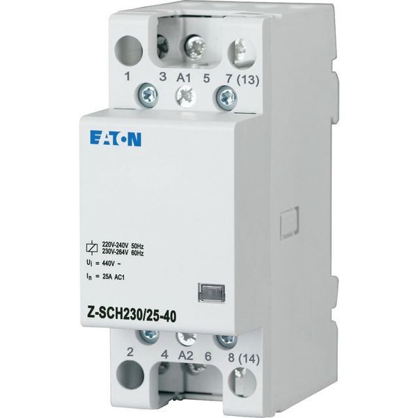 Installation contactor, 230VAC/50Hz, 4N/O, 25A, 2HP image 3