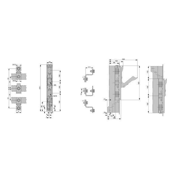 HRC-in-line-fuse ARROW LINE size 00, 3-pole, f. 60mm busbar image 12
