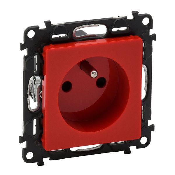2P+E socket with shutters Valena Life - red - French standard - 16 A - 250 V~ image 1