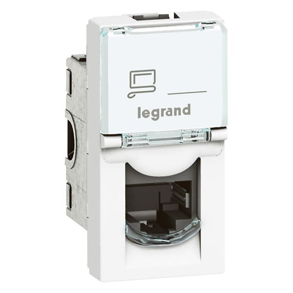 RJ45 socket Mosaic category 6A STP 1 module white image 1