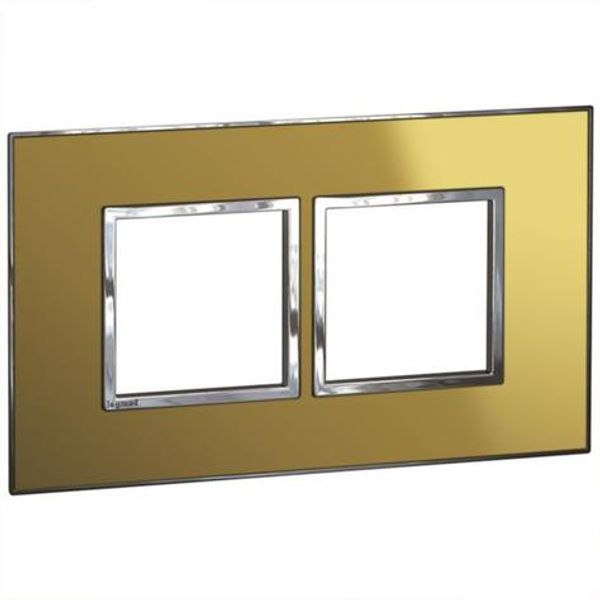 British standard plate Arteor square version 4 modules - reflective gold image 1