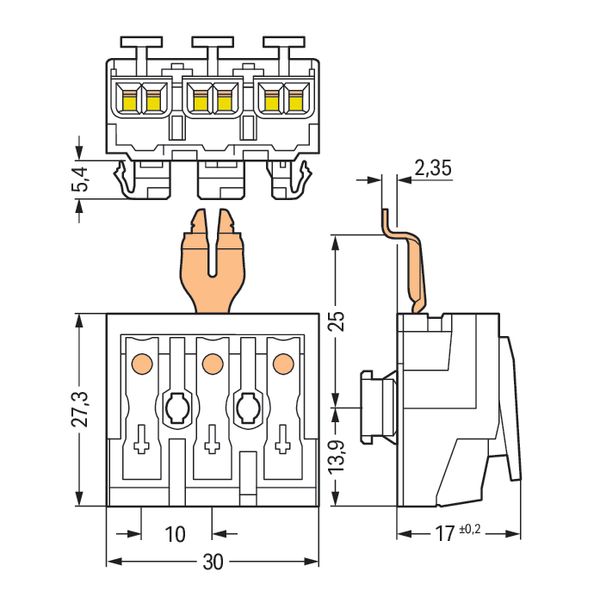 Lighting connector push-button, external for Linect® white image 6