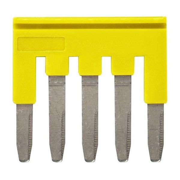 Cross bar for terminal blocks 4.0 mm² screw models, 5 poles, Yellow co image 2