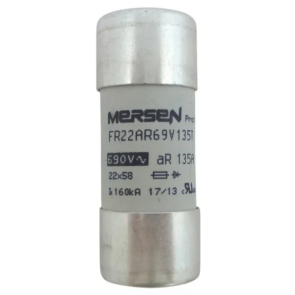 High-Speed Cylindrical Fuse 22x58 aR 690VAC 135A - Striker image 2