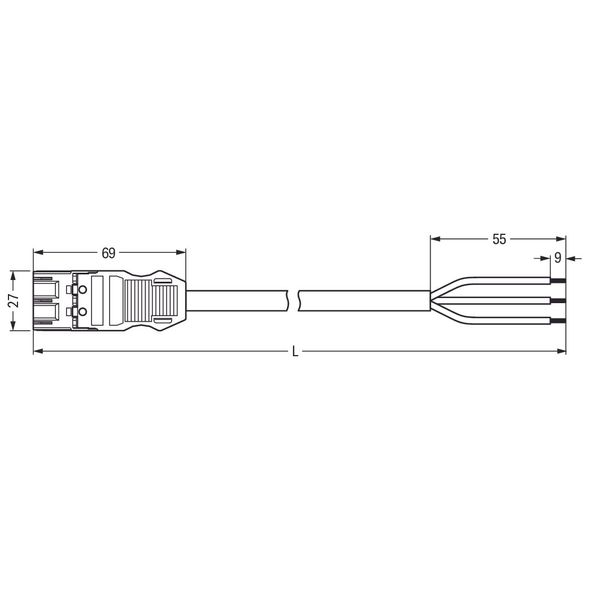 pre-assembled connecting cable;Eca;Plug/open-ended;gray image 3