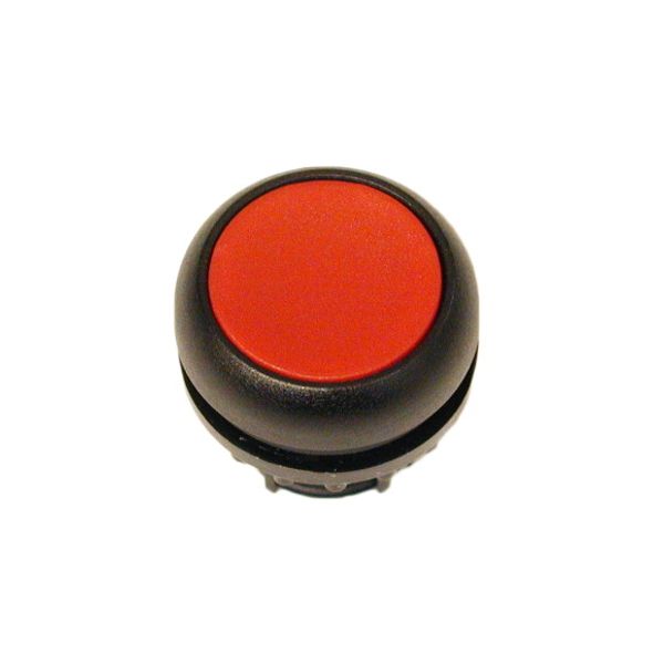 Pushbutton, RMQ-Titan, Flat, maintained, red, Blank, Bezel: black image 1