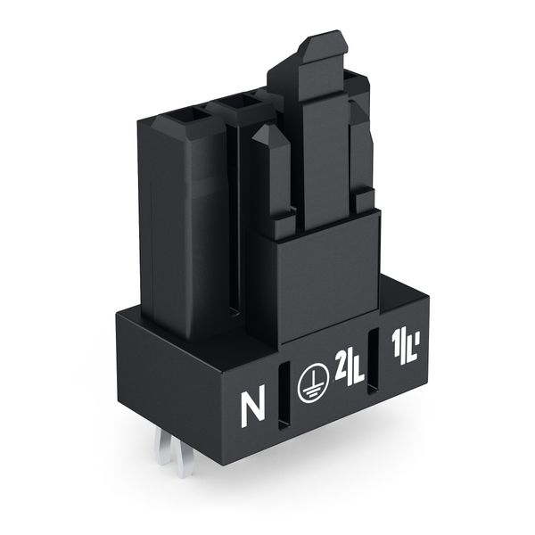 Socket for PCBs straight 4-pole black image 1