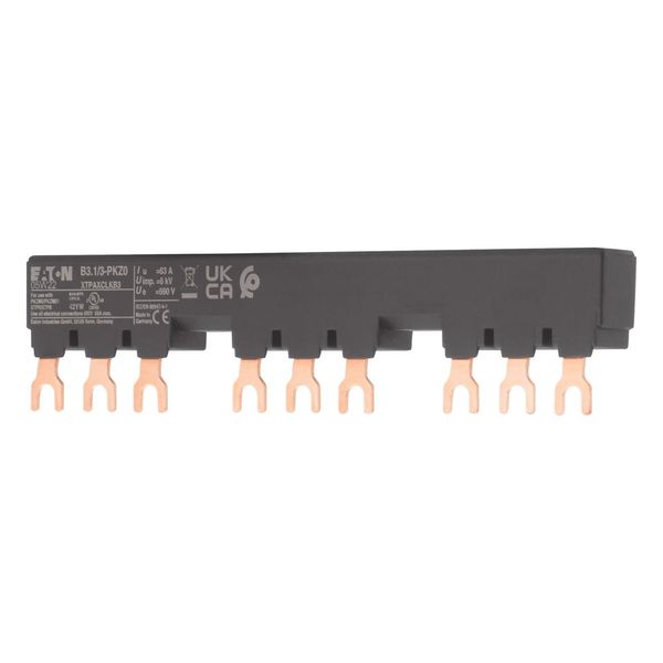 Three-phase busbar link, Circuit-breaker: 3, 153 mm, For PKZM0-... or PKE12, PKE32 without side mounted auxiliary contacts or voltage releases image 3