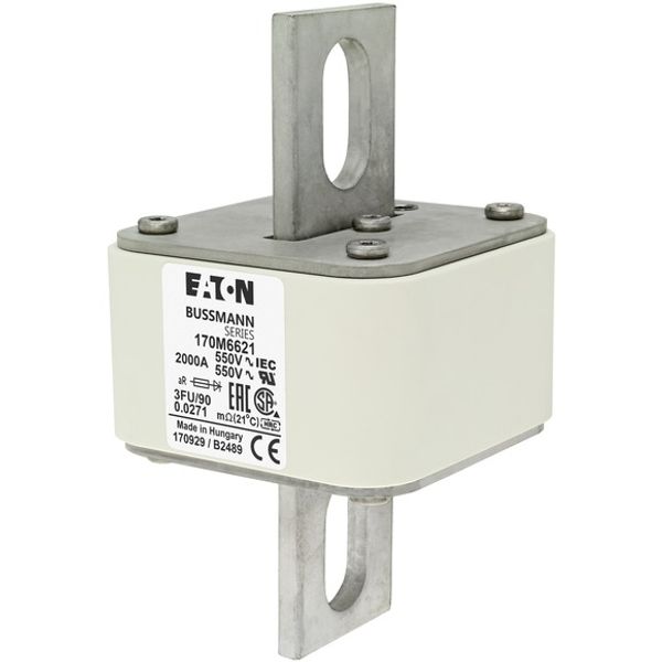 Fuse-link, high speed, 800 A, AC 2000 V, size 3, 74 x 90 x 155 mm, aR, IEC, single indicator image 5