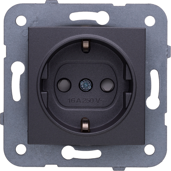 Karre Plus-Arkedia Dark Grey (Quick Connection) Child Protected Earthed Socket image 1