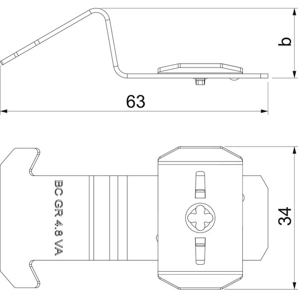 BC GR 4.8 A2 Hold-down clip mesh cable tray for MS profile 82x33x17 image 2