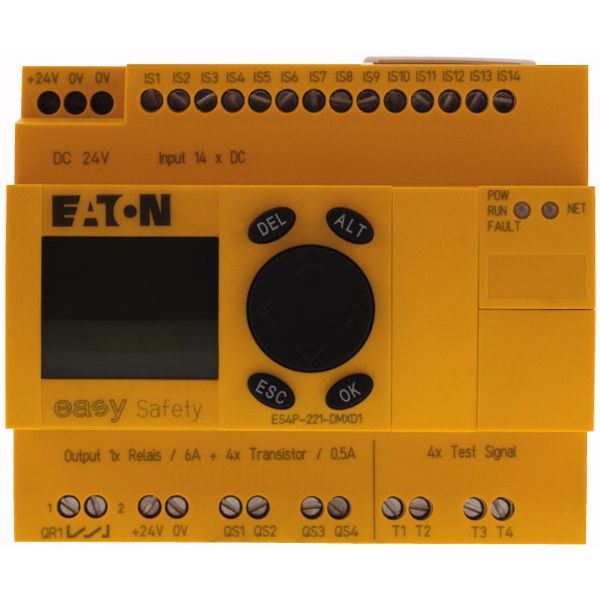 Safety relay, 24 V DC, 14DI, 4DO-Trans, 1DO relay, display, easyNet image 7